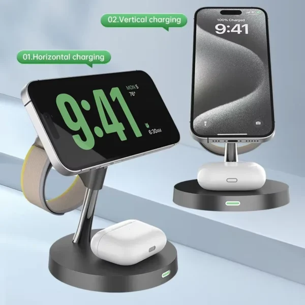 kf-S4fd09a8419484850a6f33560a4141e3bi Magnetic Phone Ring Holder Fast Charger Travel Dock for IPhone