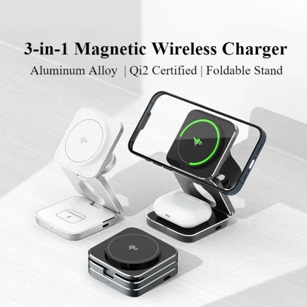 Mobile Accessories Qi2 Aluminum Alloy 3-in-1